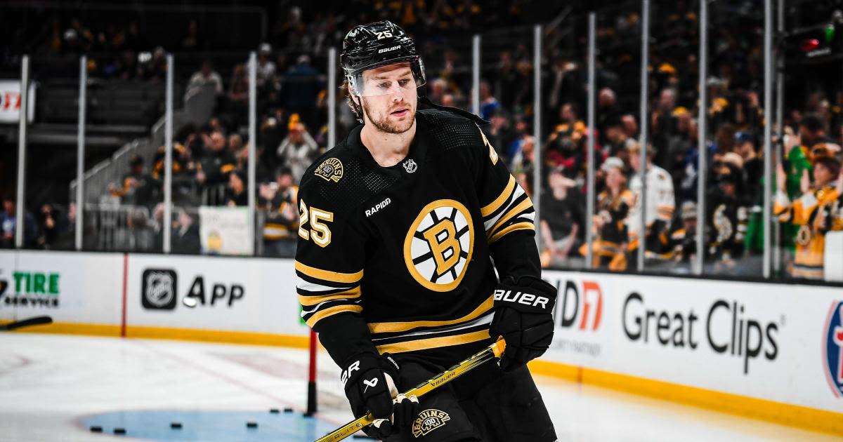 Bruins hope Brandon Carlo can play in Game 1 after birth of son on Monday morning