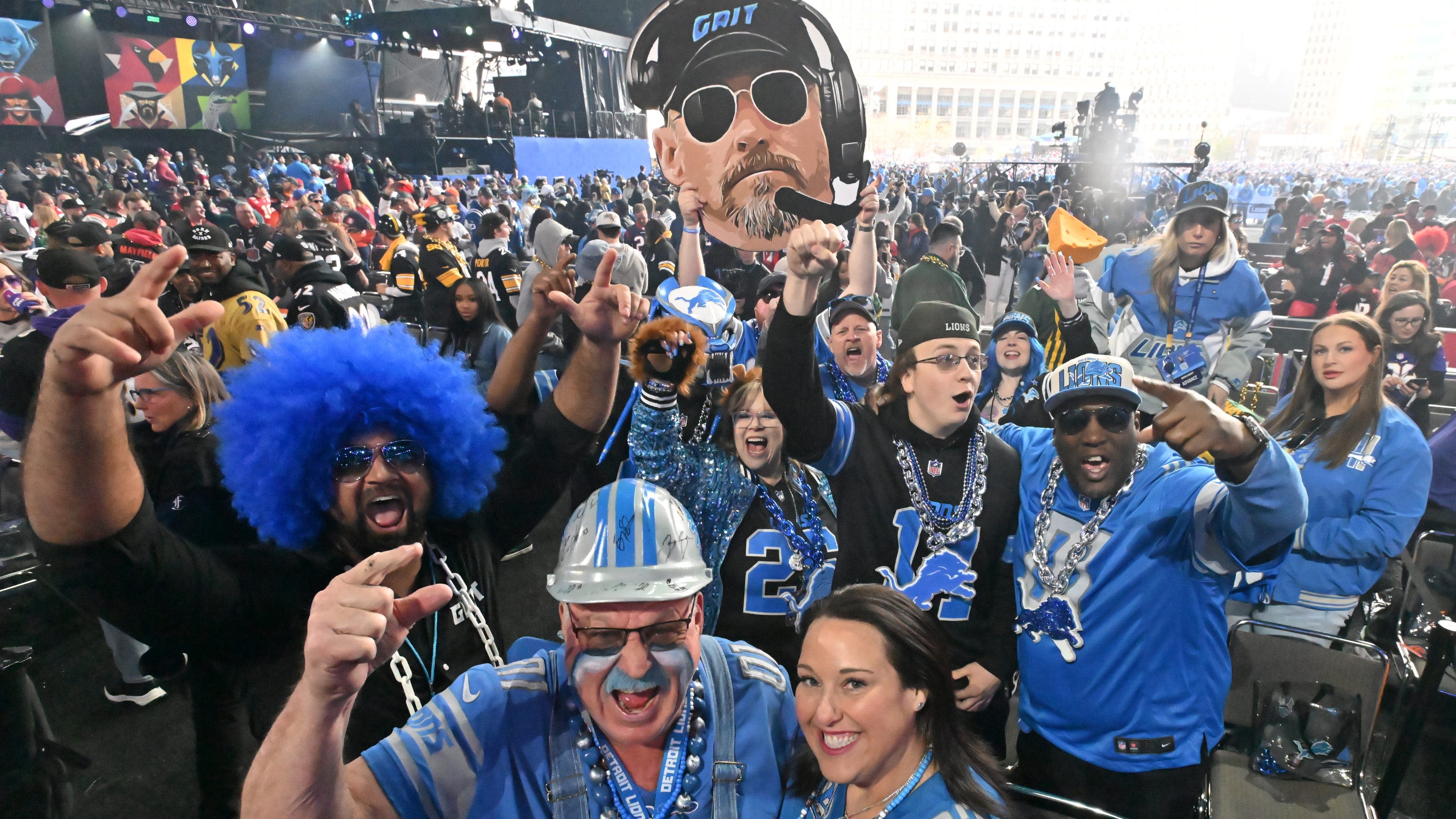 Detroit hosts delirious NFL draft tailgate as kaleidoscope of fans descend