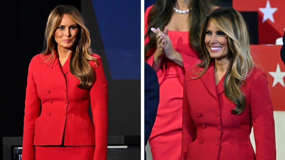 Melania Trump Returns to the Global Stage at the RNC in Red Dior Suit