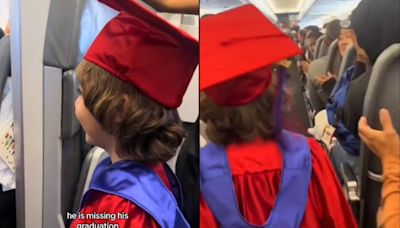 Kindergartner gets sweet in-flight ceremony after missing graduation