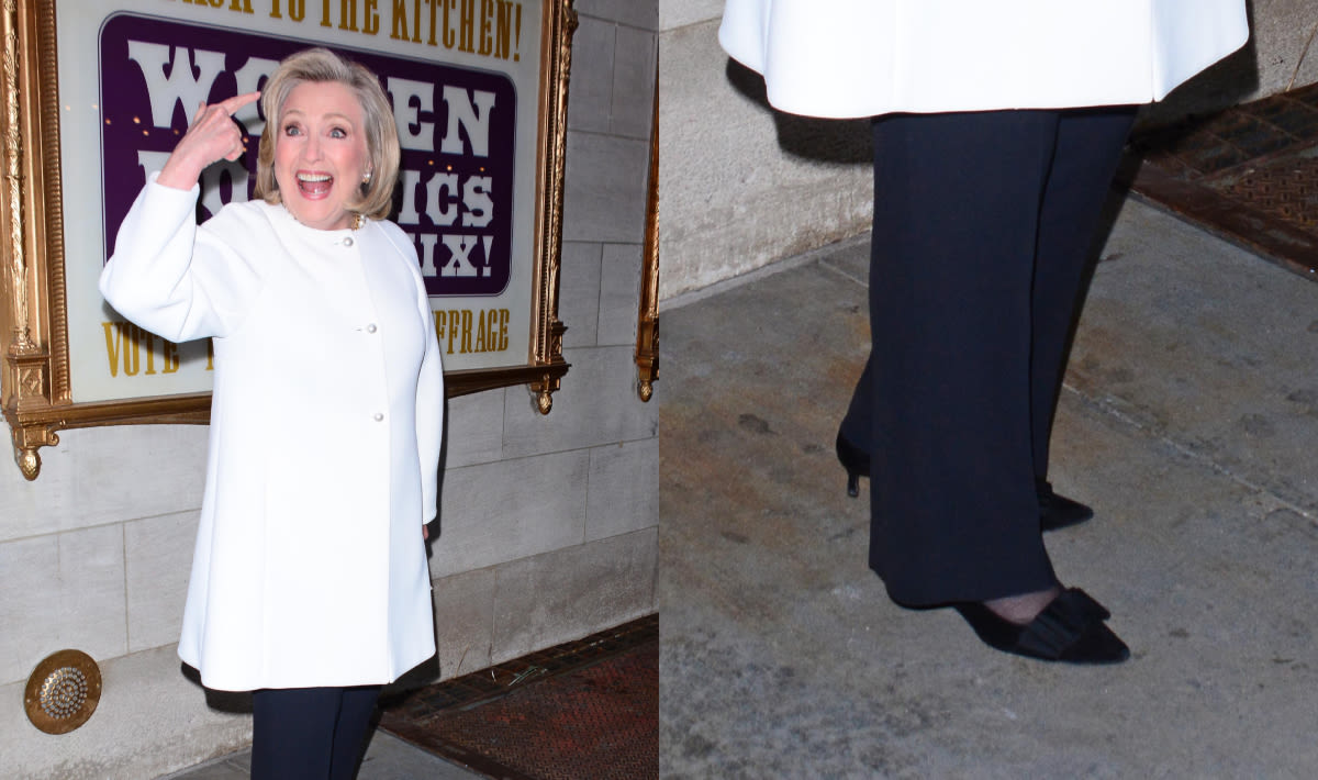 Hillary Clinton Rewears Bow-Embellished Shoes for ‘Suffs’ Opening Night