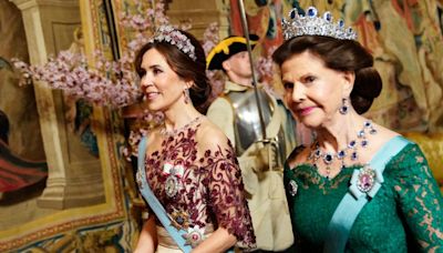 The Swedish and Danish Royals Sparkled in Stunning Tiaras at a State Banquet Last Night