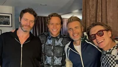 Olly Murs shares selfie with Take That after missing first Glasgow show