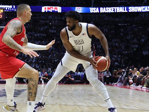 Embiid brings the highlights (and a finger wag) in final pre-Olympic warmup