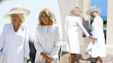Queen Camilla awkwardly snubs France’s first lady Brigitte Macron’s attempt to hold her hand