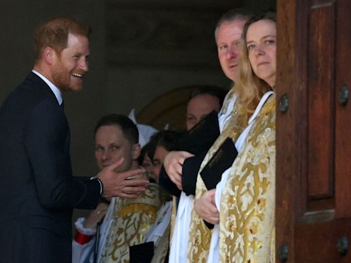 Prince Harry appears, alone, for UK Invictus Games service