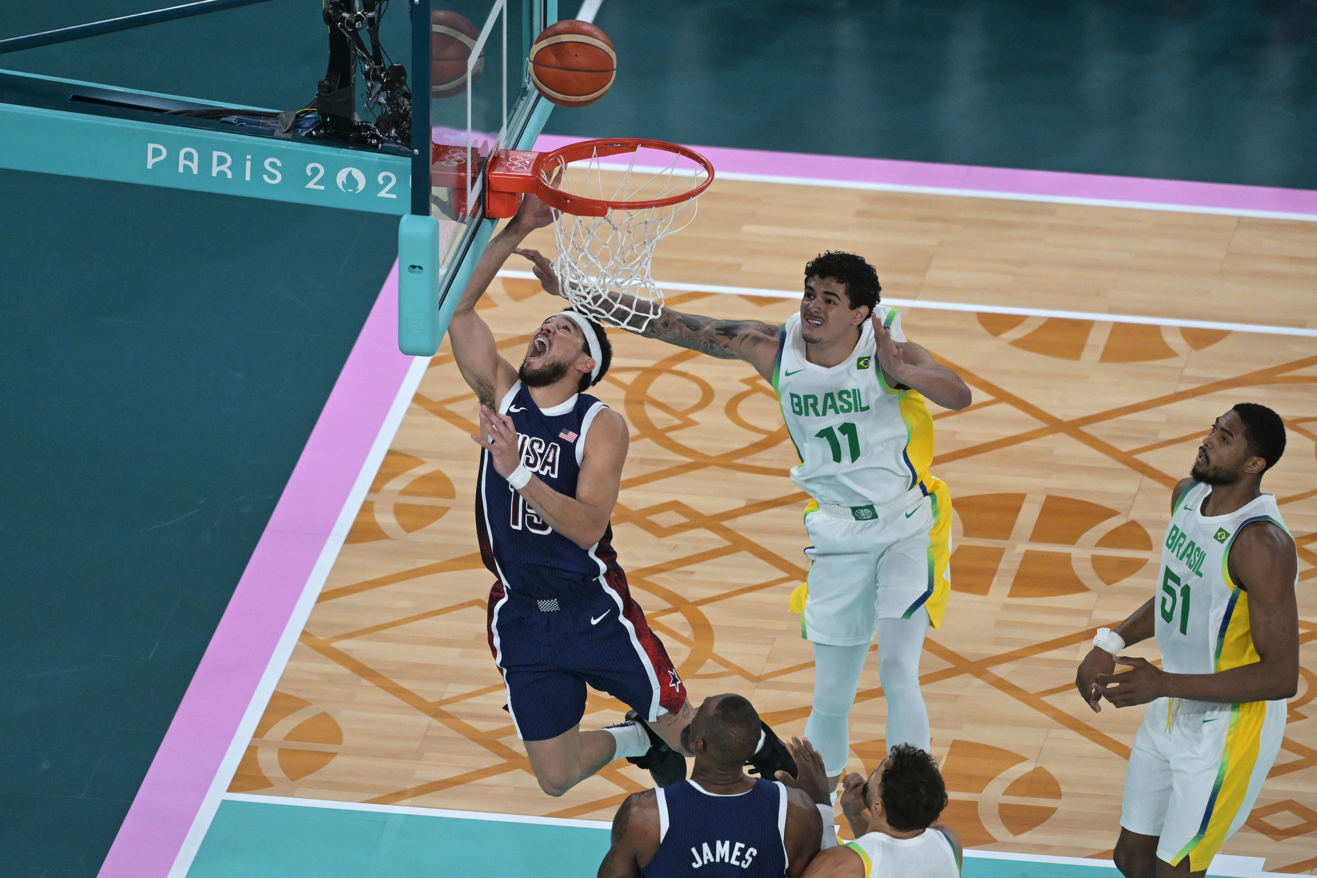 Paris Olympics: Team USA finishes greatest day of basketball ever in one arena by rolling Brazil in quarterfinals
