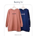 betty’s貝蒂思　兔子刺繡拼接內刷毛長版T-shirt(共二色)