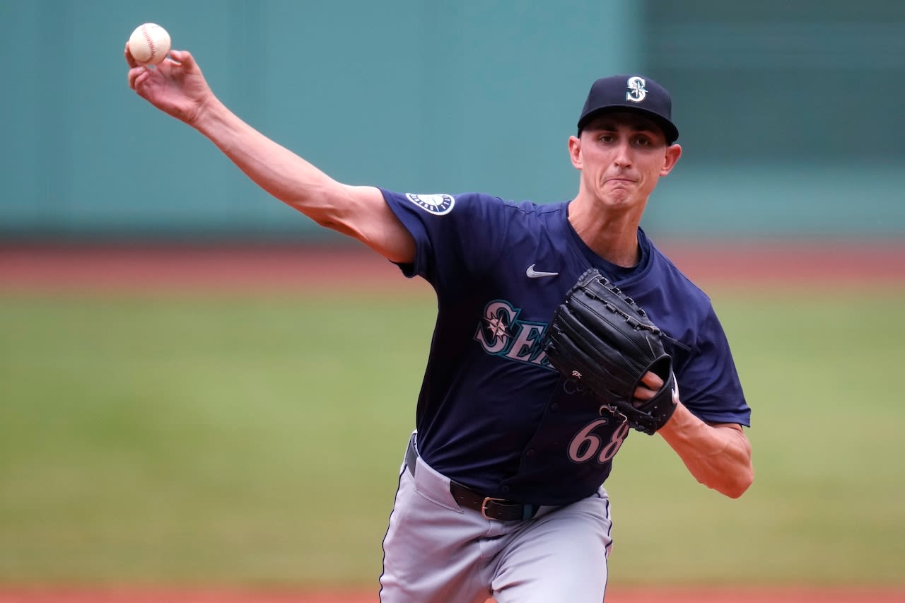 George Kirby opens start vs. Red Sox with tribute to Tim Wakefield