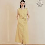 OUWEY歐薇 風衣式雙排扣無袖長洋裝(淺黃色；S-L)3242397520