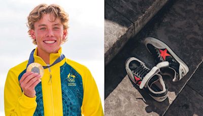 Aussie Skateboarder Keegan Palmer Gets Limited-Edition Golden Goose Sneaker After Nabbing Olympic Gold in Paris