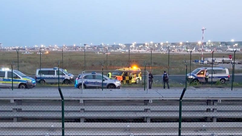 Frankfurt airport suspends flights after climate protesters block runways