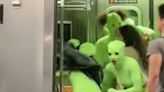 6 Women In Neon Green Leotards Attack 2 New York Subway Riders