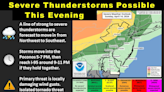 Threat of thunderstorms Sunday night as front moves through. Monday temps in the 70s