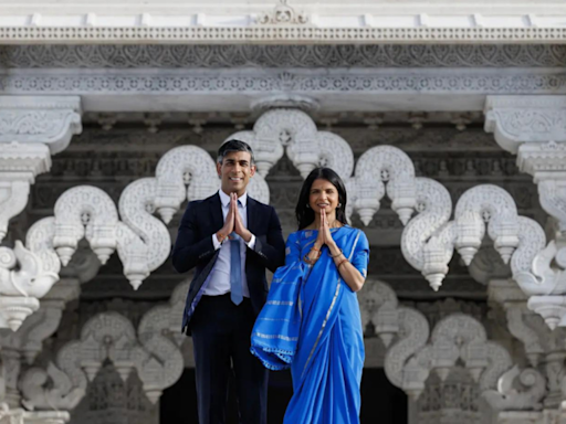 In Pics: UK PM Rishi Sunak and Akshata Murty visit Neasden Temple on campaign trail - Seeking divine blessings ahead of election