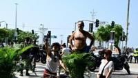 Fans are seen outside the Copacabana Palace Hotel after Madonna's arrival in Rio de Janeiro on April 29, 2024