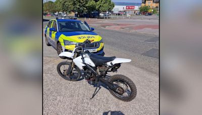 Rider of illegal motorcycle crashed into person and came off bike in Blackburn