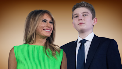 Melania Trump holds 2-month-old Barron in "rare" resurfaced video