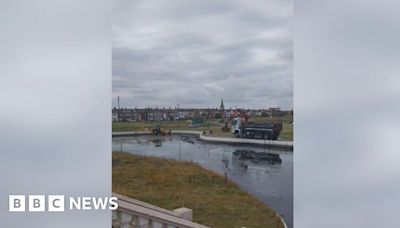 Redcar boating lake cleaned as search for leak continues