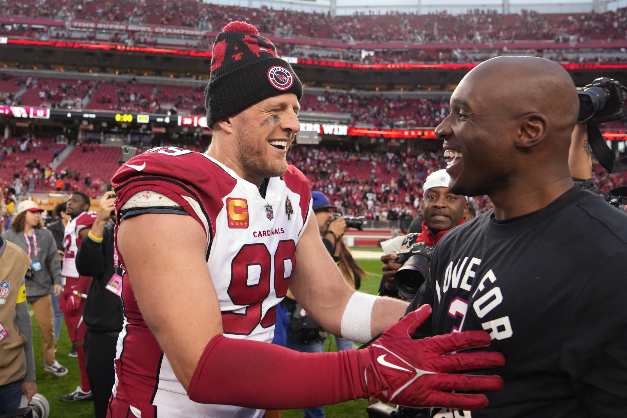 DeMeco Ryans repsonds to potential J.J. Watt reunion with Texans: ‘I’ve got his number ready to go’