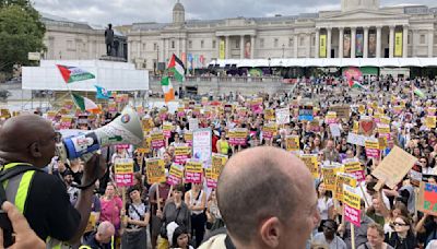 Thousands of anti-racism protesters demonstrate outside Reform UK headquarters | ITV News