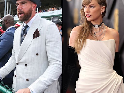 Was Travis Kelce's Derby Suit Meant to Match Taylor Swift's Grammys Gown?