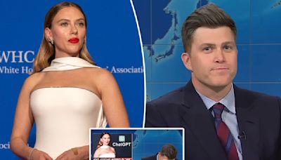 Colin Jost forced to joke about wife Scarlett Johansson’s body on ‘SNL’ ‘Weekend Update’