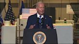 “He came here...literally holding a golden shovel”: Touting new AI facility, Biden hits Trump for Foxconn deal failure.