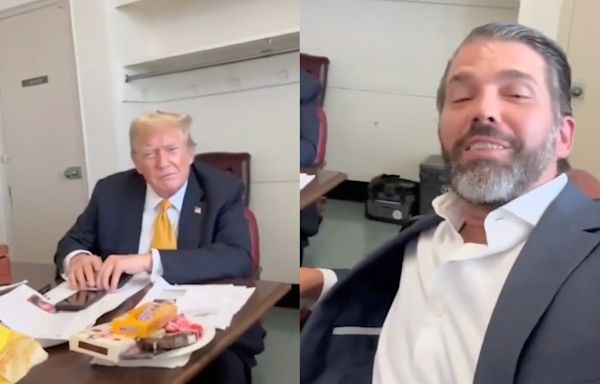 Don Jr shares video from inside room where Trump is awaiting verdict in hush money trial