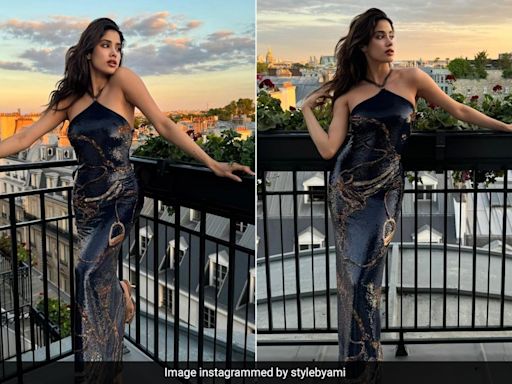 Janhvi Kapoor In This Slinky Black Ralph Lauren Gown In Paris Was "Louvre At First Sight"