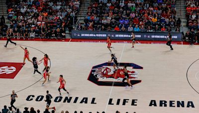 Spectator reports fall at Colonial Life Arena WNBA game. Dawn Staley responds