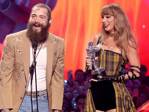 Taylor Swift Says It's Taken 'Forever' to Get Post Malone to Stop Calling Her 'Ma'am' as They Accept 2024 VMA