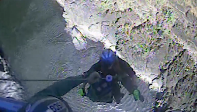 Video shows Coast Guard rescue blind hiker, guide dog