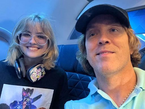 Larry Birkhead and Daughter Dannielynn Pose for Selfie on Flight Home from 'Great Weekend' at Kentucky Derby