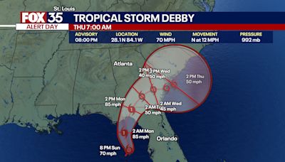 Hurricane Debby live updates: Storm strengthens to Category 1 hurricane; Florida landfall hours away