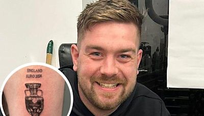 Confident England fan from Swindon gets Euro 2024 winners tattoo BEFORE the final