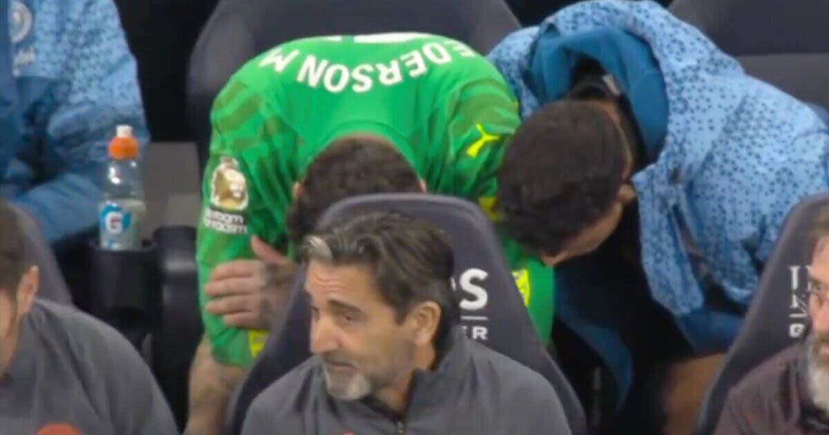 Teary Ederson kicks bottle after nasty injury scare forces Man City keeper off