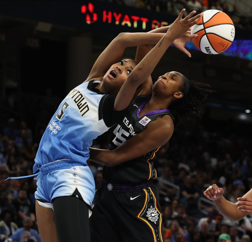 Angel Reese flexes toughness in her first Chicago Sky home game highlighted by a hard foul — and a costly error