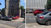 Thoughtless parking blocking church access for disabled and elderly