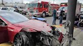 Girl Scouts injured after man crashes Tesla into cookie stand outside a California Walmart, officials say