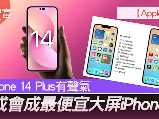 【Apple】 iPhone 14 Plus有聲氣 或會成便宜大屏iPhone - 香港經濟日報 - 即時新聞頻道 - iMoney智富 - 環球政經