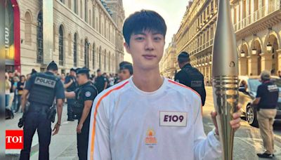 BTS' Jin dazzles fans with Instagram post from 2024 Paris Olympic Torch Relay | K-pop Movie News - Times of India