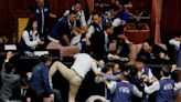 Lawmakers brawl as Taiwan's parliament descends into chaos