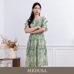 現貨【MEDUSA 曼度莎】綠色暈染雪紡印花洋裝（M-XL）｜雪紡洋裝 印花洋裝