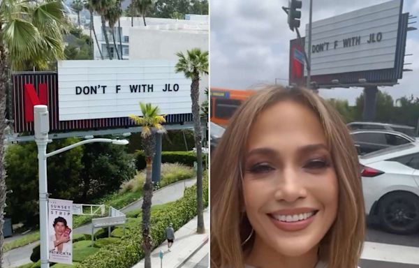 Jennifer Lopez Visits Netflix's 'Don't F with JLo' Billboard: 'Just a Little Friendly Reminder!'