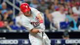 Phillies score late against Alcantara, hold off Marlins 2-1