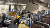 Así quedó el avión de Singapore Airlines que sufrió fuertes turbulencias tras partir de Londres