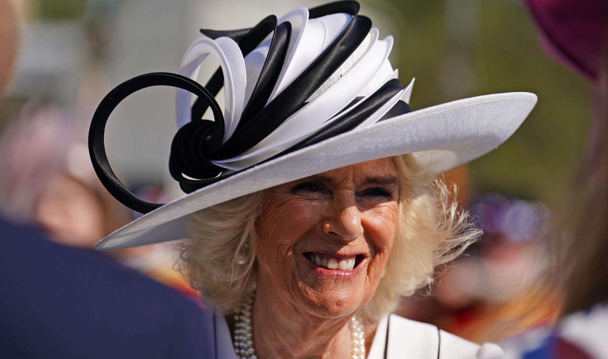 Queen Camilla Opts for Black-and-white Dressing for First 2024 Buckingham Palace Garden Party With King Charles