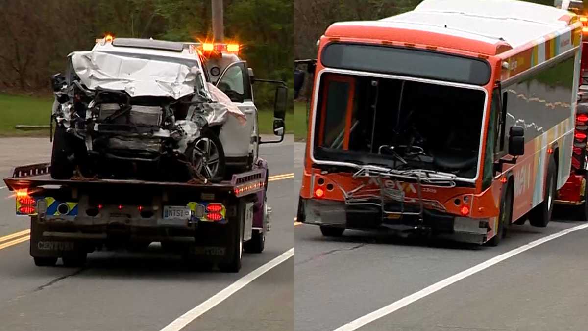 1 seriously injured after SUV crashes into bus, officials say