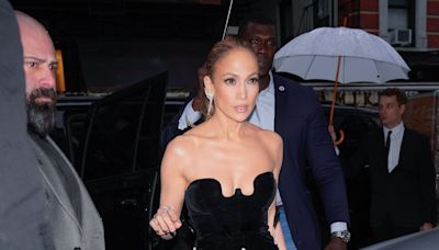 Jennifer Lopez Stepped Out in a Black Corset Dress for the Pre-Met Gala Dinner